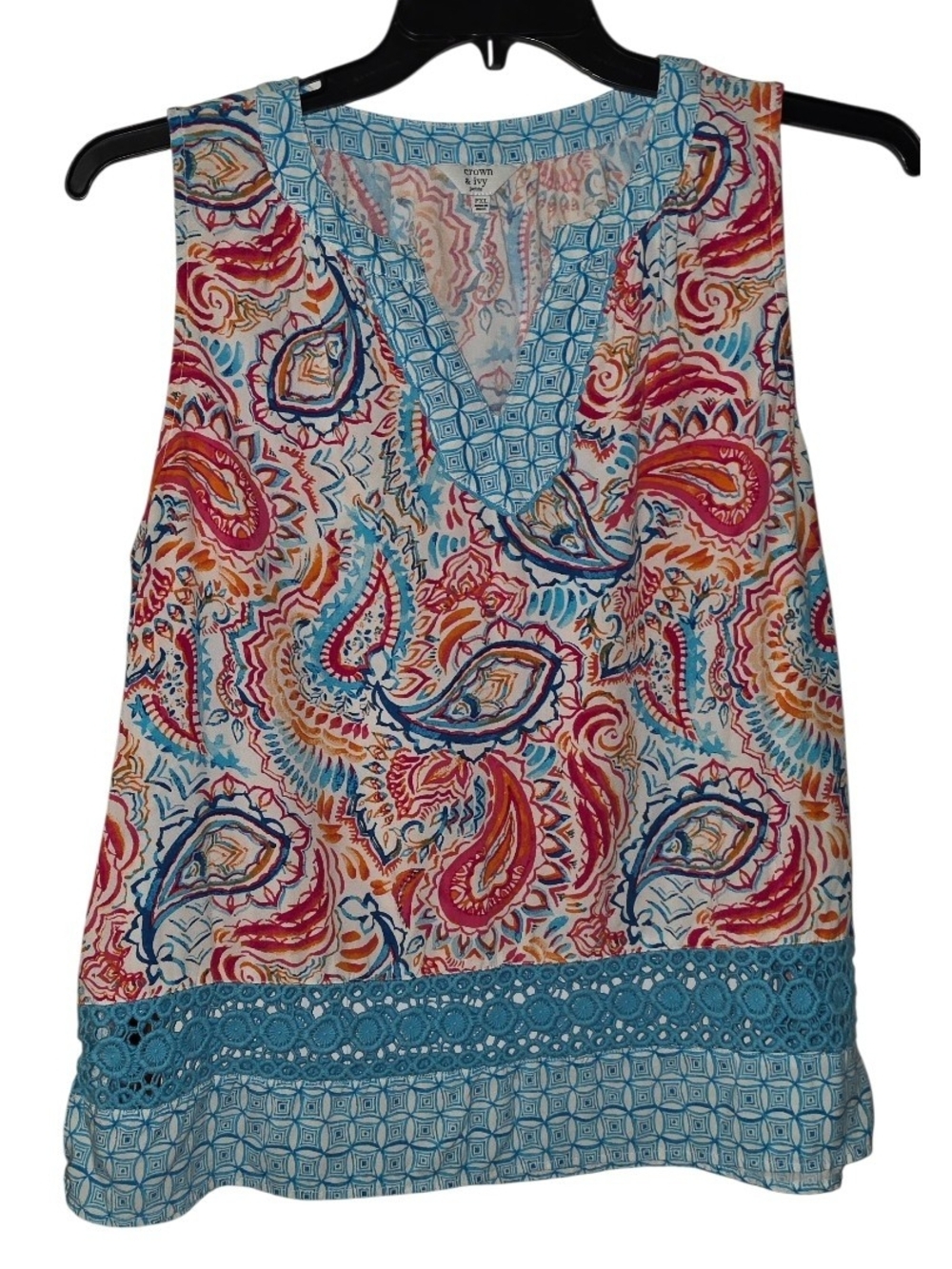 Crown & Ivy Petite Sleeveless Blouse Size PXL